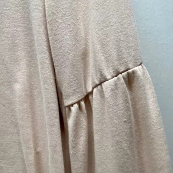 Calvin Klein Women's Large Bell Sleeve Blouse Light Pink Knit Rayon Blend Boho - Picture 4 of 10